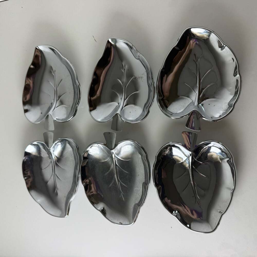 Vintage International Silver Leaf-Shaped Candy Dishes, Set of 6